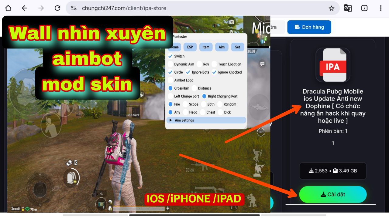 Hack  HACK MENU DƠI QUỶ IOS